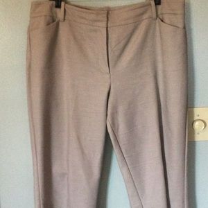 Beige trousers with fine horizontal texture